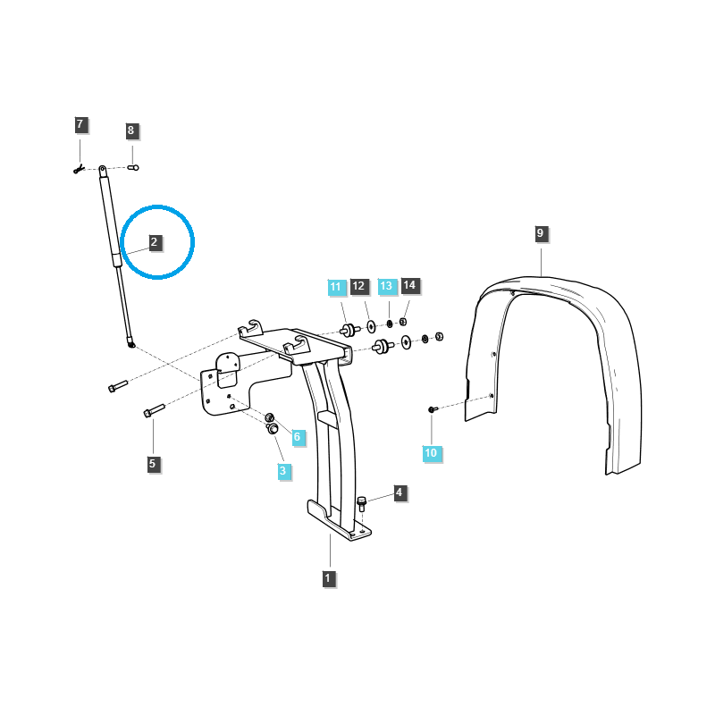 části karoserie - Pohon kapoty / TRG830 / LS Traktor / č. 40314848