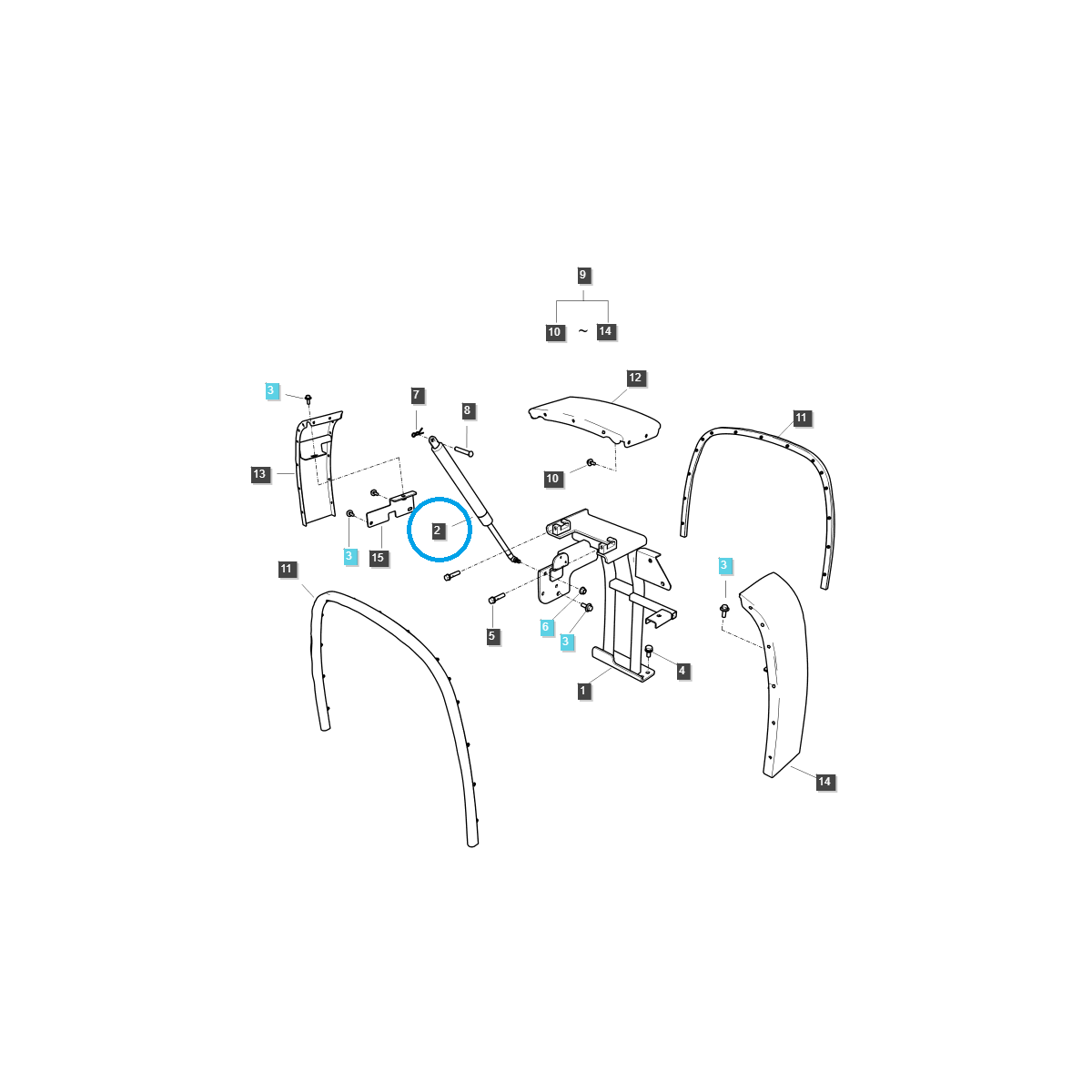 Pohon kapoty / TRG830 / LS Traktor / č. 40354855