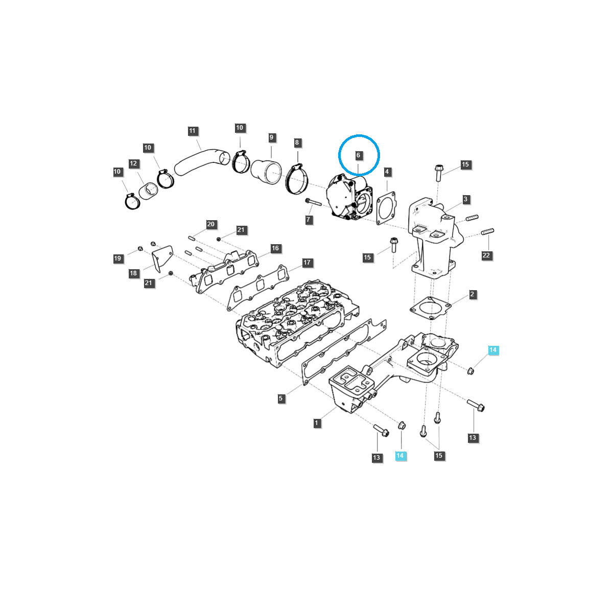 Przepustnica ACV / EGQ160 / MT5.73 / MT5.68 / XU6158 / XU6168 / LS Tractor / nr 40265758