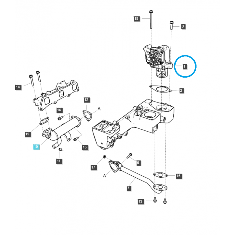 parts for ls - EGR valve / EGQ200 / Ls Tractor 40446187
