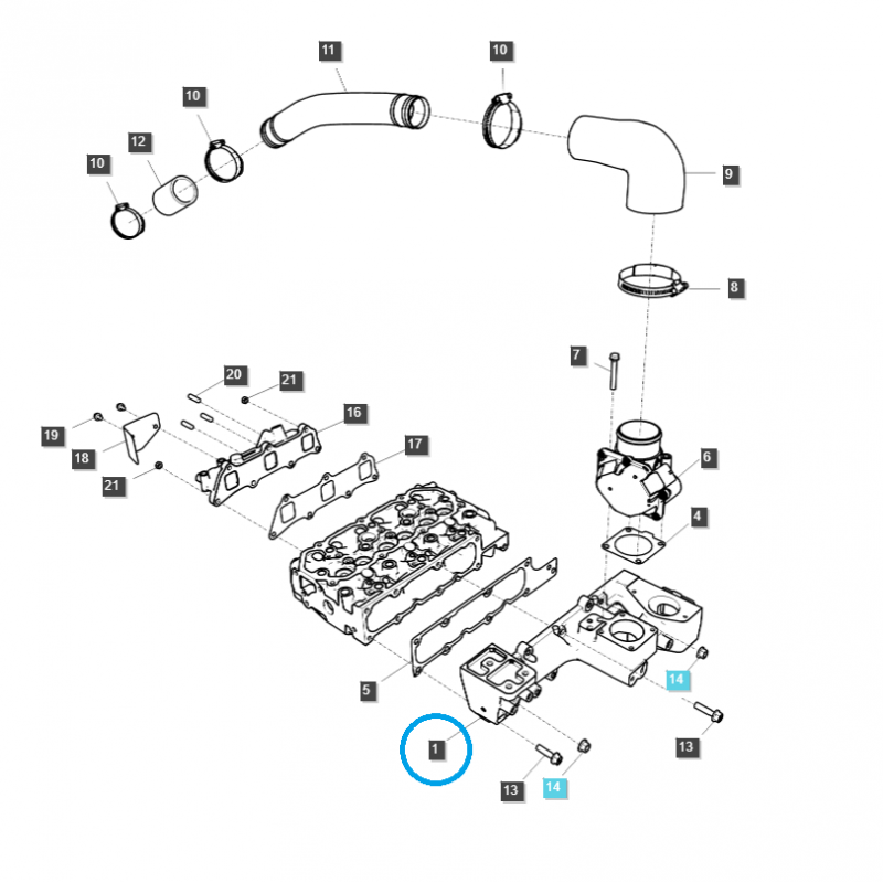 ostatní motor - Sací potrubí / Q160 / LS Traktor / č. 40446951