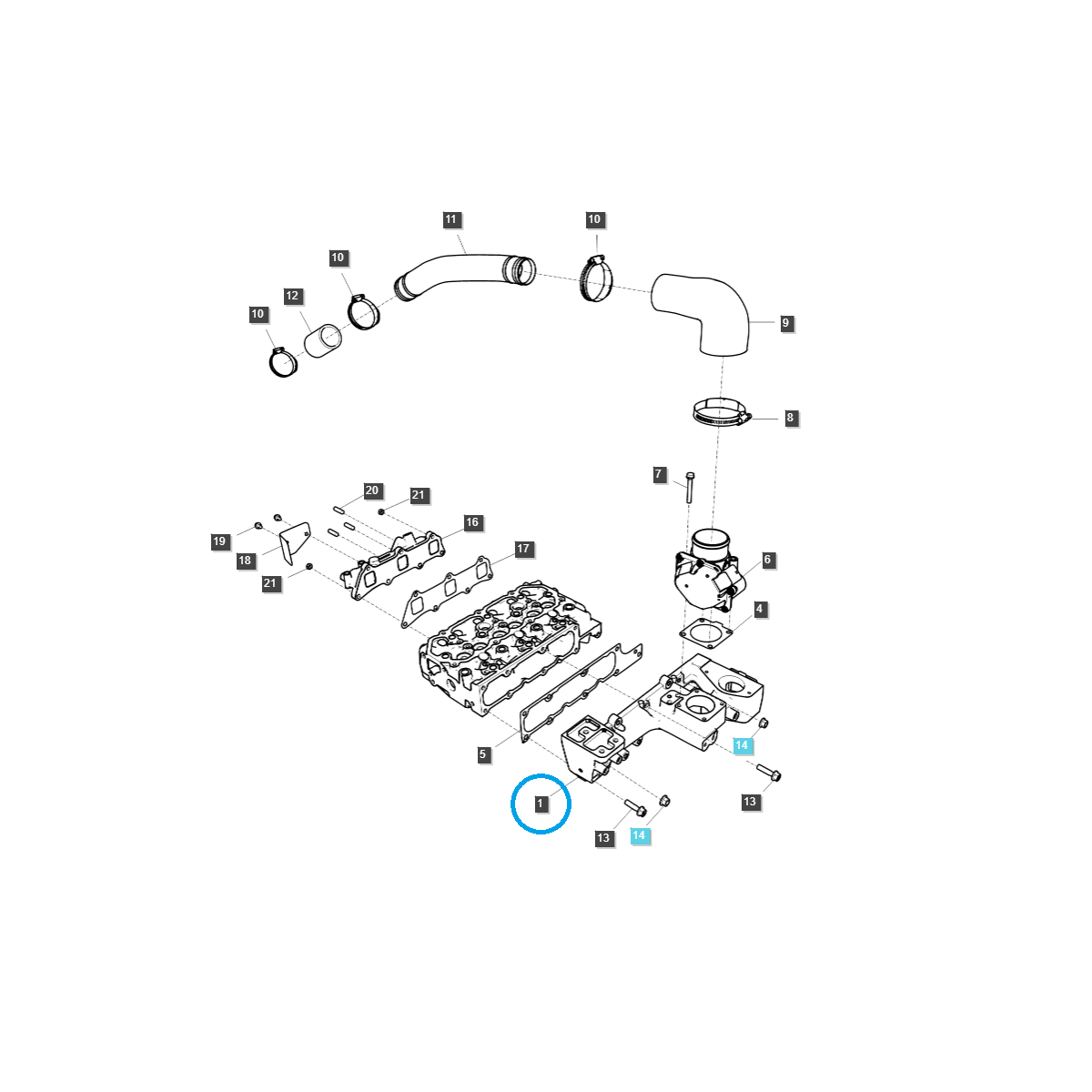 Collecteur d'admission / Q160 / Tracteur LS / n° 40446951