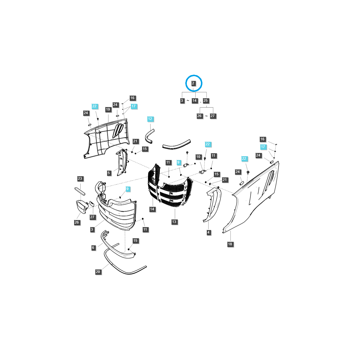 Dummy / kompletný gril / G830 / LS Traktor / č