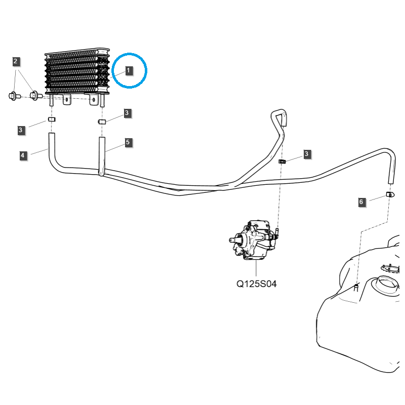 otros sistema de combustible - Enfriador de combustible del radiador / TRG010 / Tractor LS / N.° 40299818