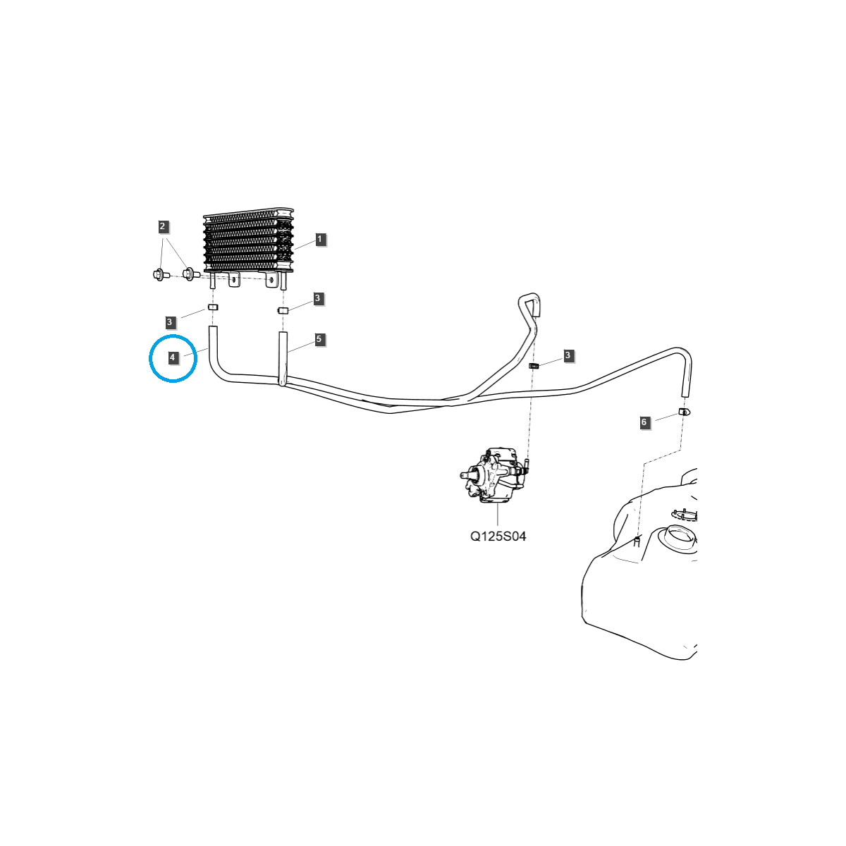 Kabel, hadice chlazení paliva / TRG010 / Ls Traktor 40299999