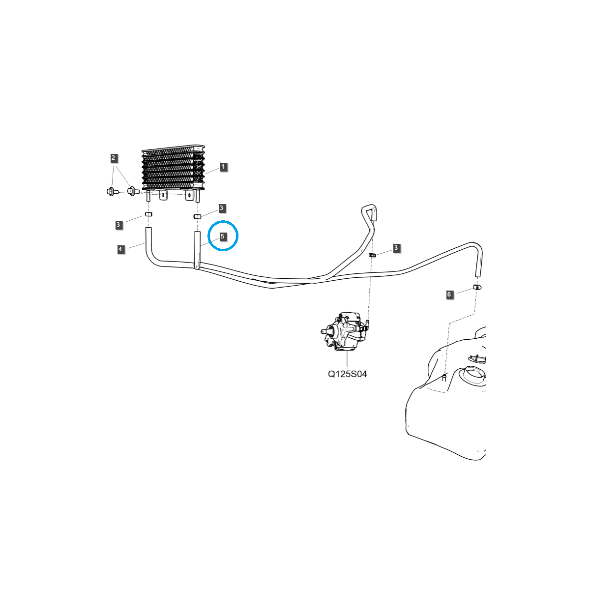 Kabel, hadice chlazení paliva / TRG010 / Ls Traktor 40300000