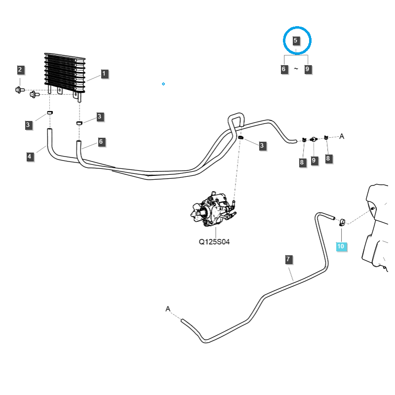 fuel lines - Complete fuel cooling hose / TRG010 / LS Tractor / No. 40341560