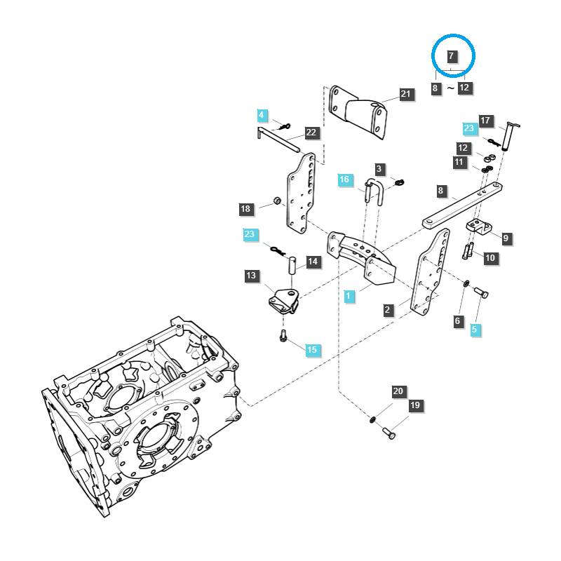 haken - Untere Zugdeichsel / G891 / LS-Traktor 40030442