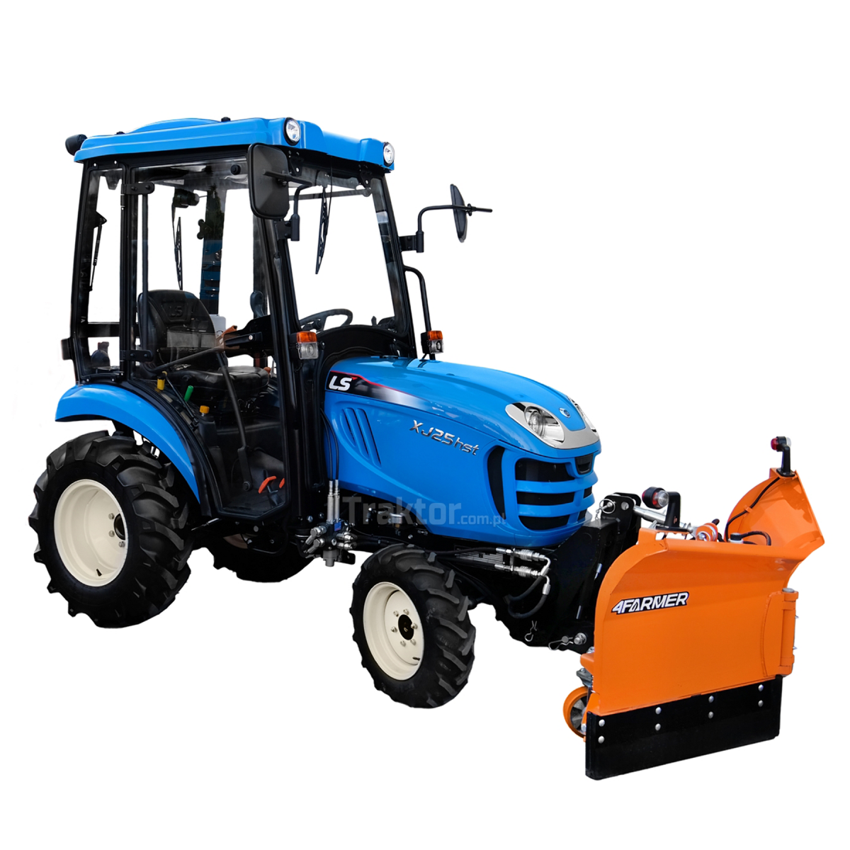 LS Tractor XJ25 HST 4x4 - 24.4 HP / CAB + Vario arrow snow plow 150 cm, hydraulic 4FARMER