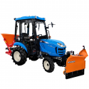 Cost of delivery: Tracteur LS XJ25 HST 4x4 - 24,4 CV / CAB + Lame à neige Vario arrow 150 cm, hydraulique 4FARMER + épandeur Dexwal 200L