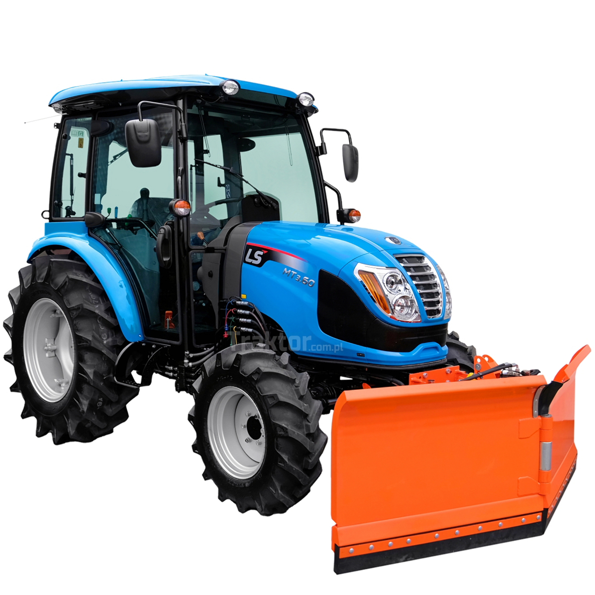 LS Tractor MT3.60 MEC 4x4 - 57 HP / CAB + arrow snow plow 200 cm, hydraulic, with mounting plate 4FARMER