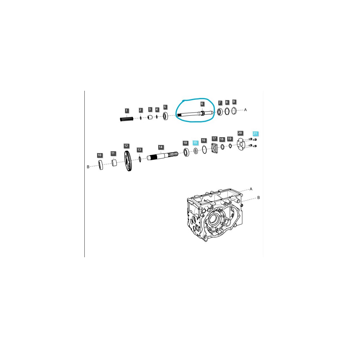 PTO/PTO hnací hriadeľ / DRV-TRG287 / Ls Traktor 40009106