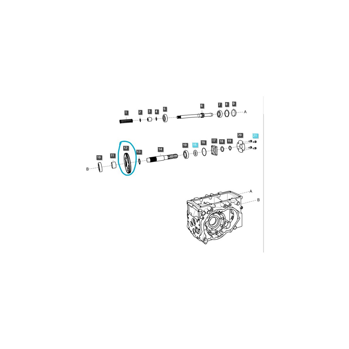 Zapfwelle/Zapfwellenantriebsritzel / TRG287 / Ls Traktor 40009076