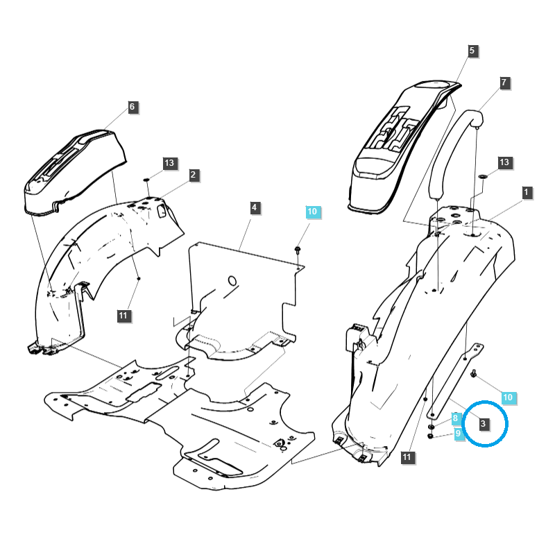 car body parts - Mudguard/mud flap bracket/TRG870/LS Tractor/no. 40195713