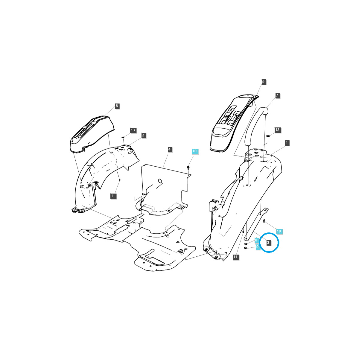 Guardabarros, soporte de guardabarros / TRG870 / Ls Tractor 40195713