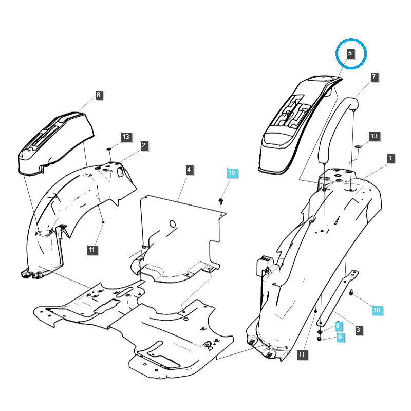 cabin equipment elements - Lever Guide / Side Cover / Left / TRG870 / LS Tractor / No. 40196112