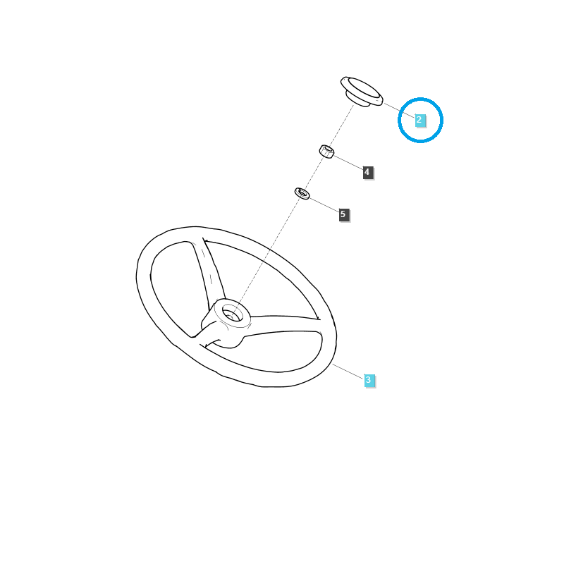 cabin equipment elements - Cover / steering wheel logo / TRG630 / LS Tractor / no. 40198743