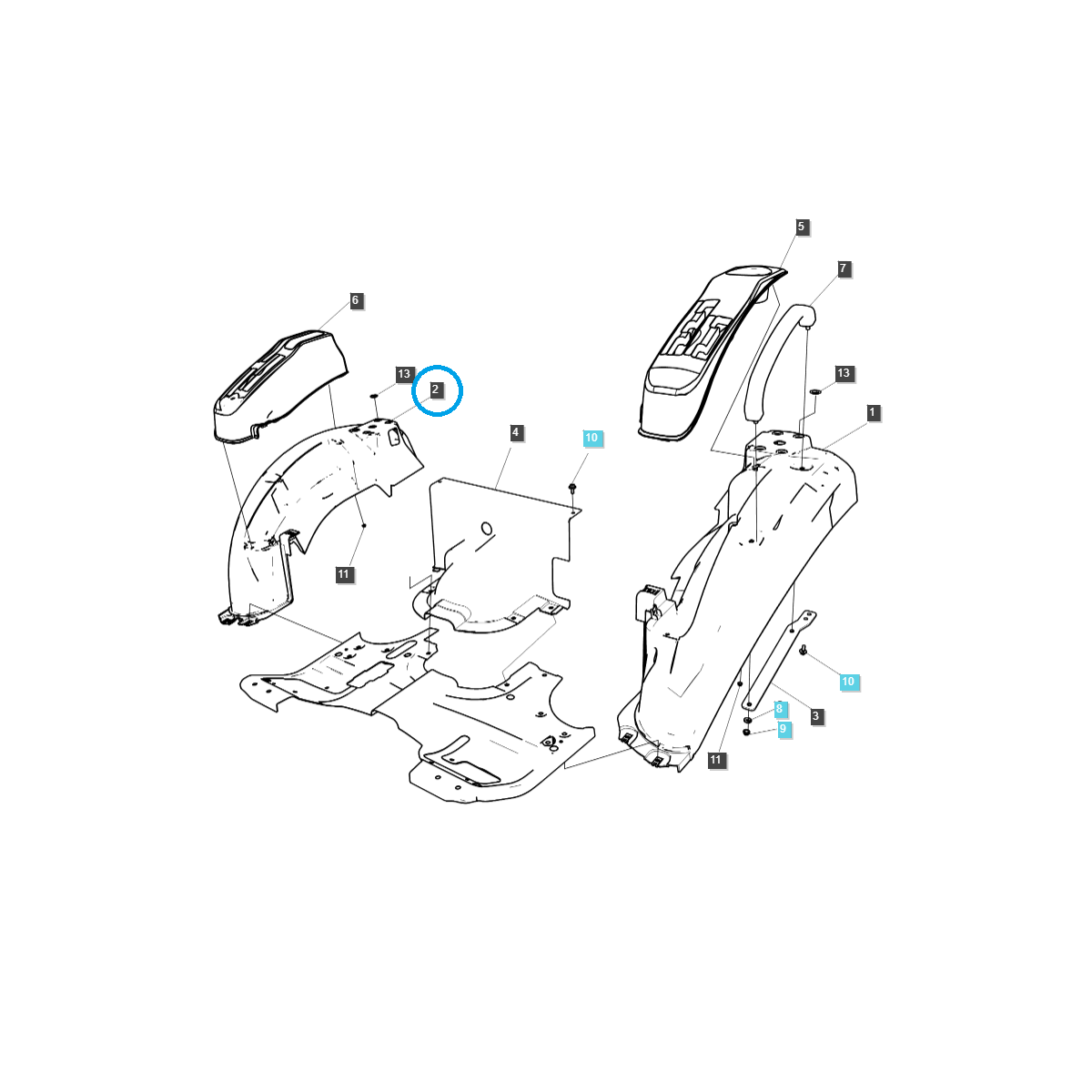 Right fender / G870 / LS Tractor / no. 40202522