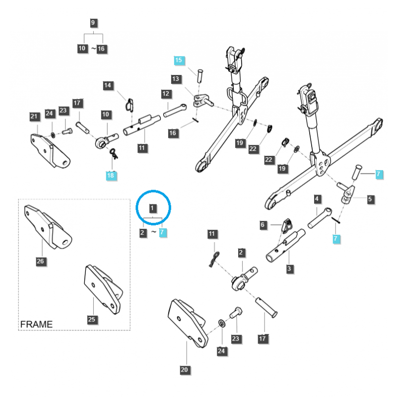 spannschlösser - Spannschloss, Dreipunktaufhängung für Riemenspannung links / G896 / LS-Traktor 40253432