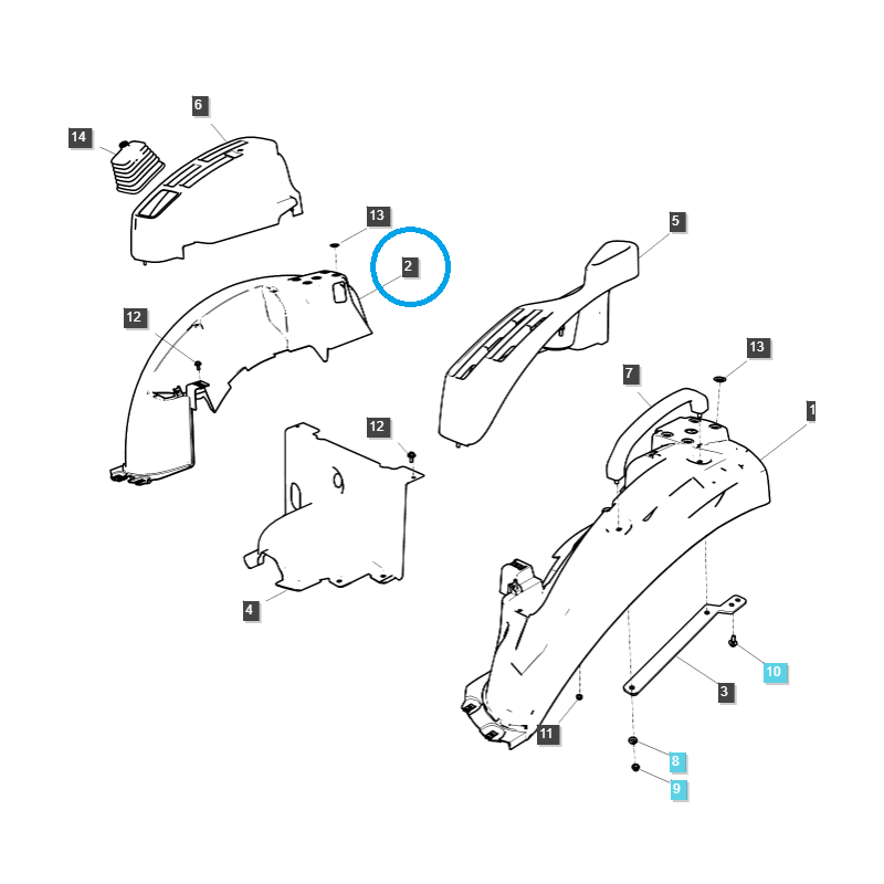 časti karosérie auta - Pravý blatník / G870 / LS Traktor / 40292182