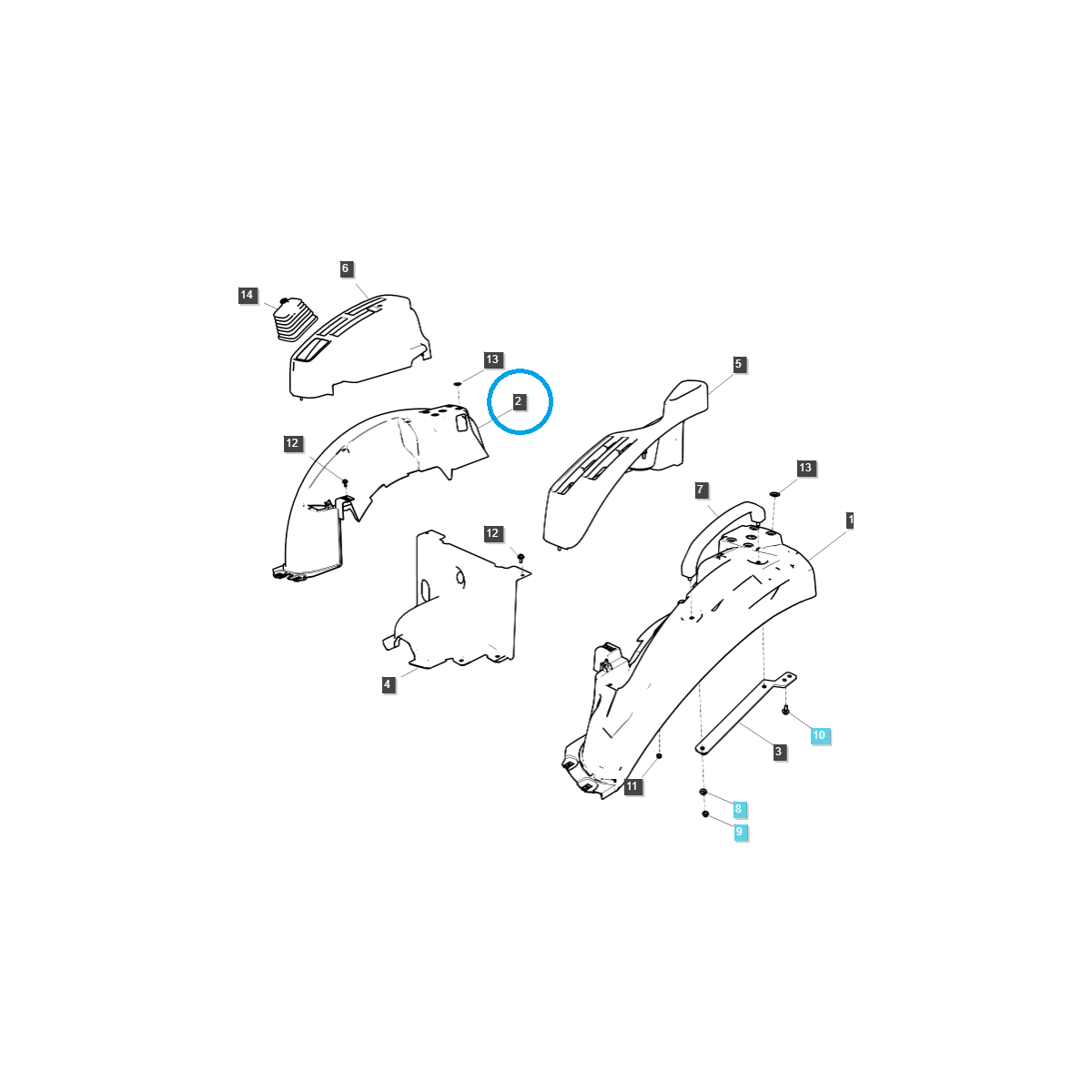 Pravý blatník / G870 / LS Traktor / č. 40292182