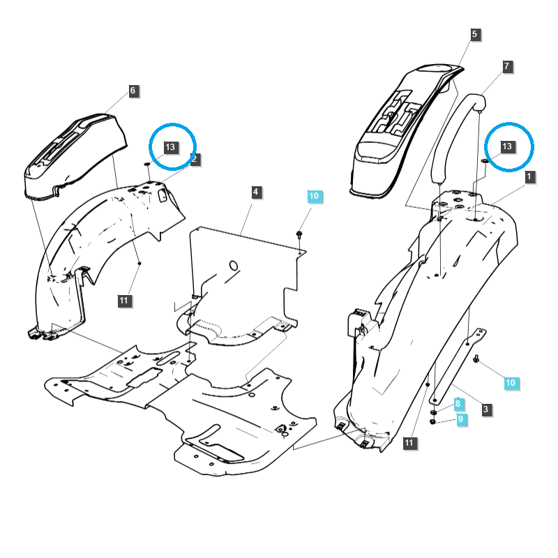 coussinets - Patin de garde-boue / TRG870 / Tracteur LS / N° 40318277
