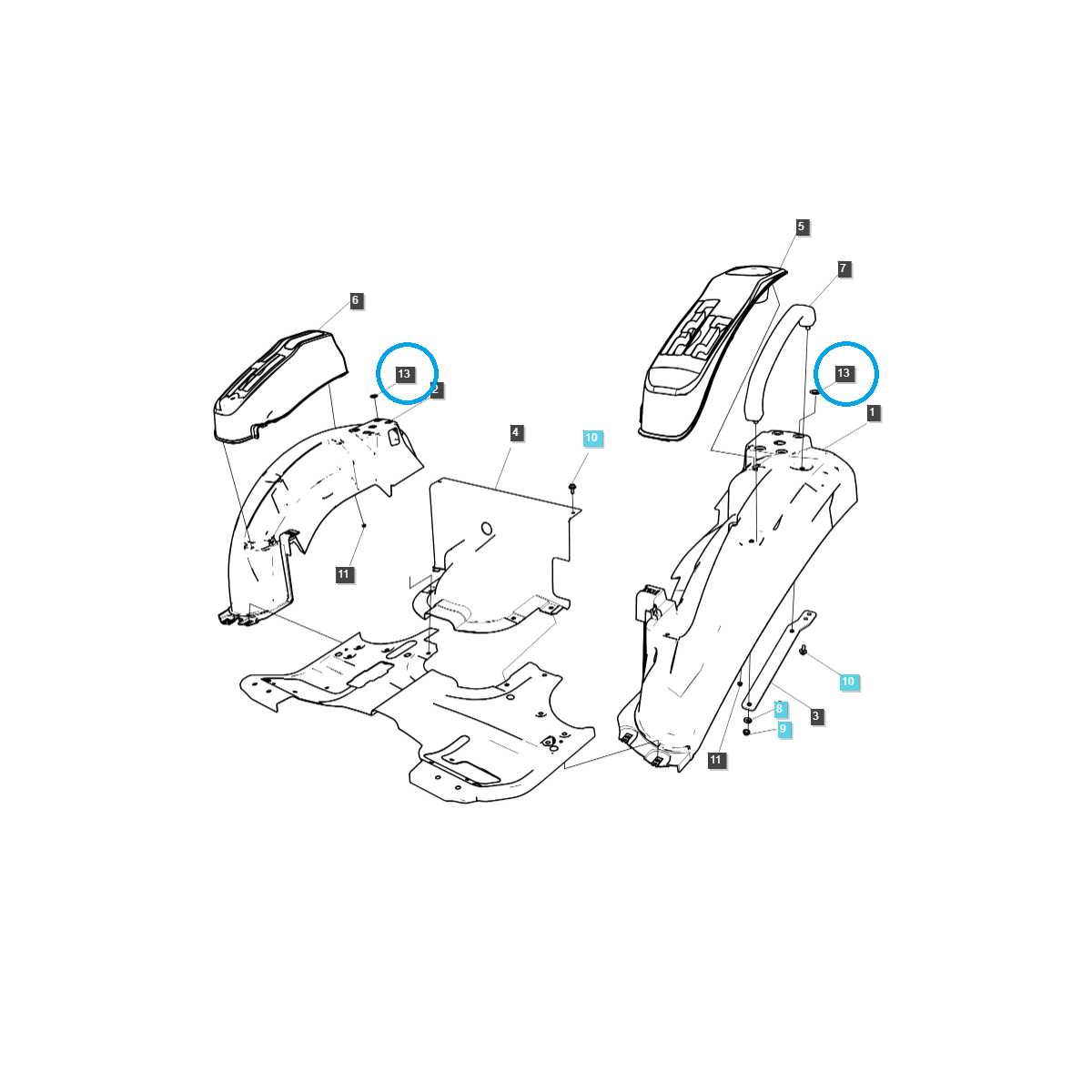 Almohadilla para guardabarros / Tractor TRG870 / LS / N.º 40318277