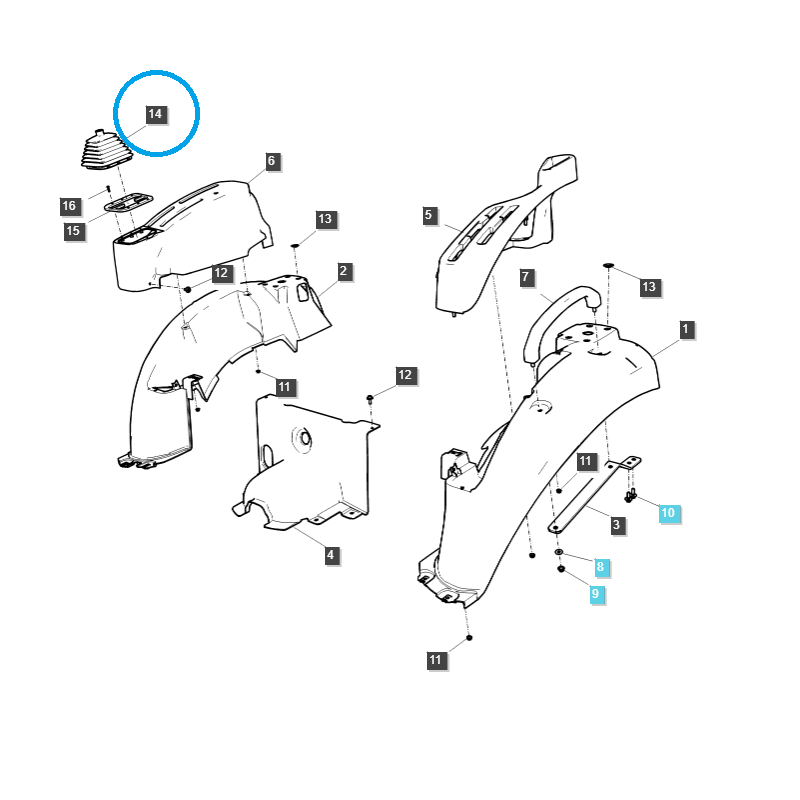 éléments d équipement de cabine - Cache-poussière / Soufflet / TRG870 / Tracteur LS / N° 40348124