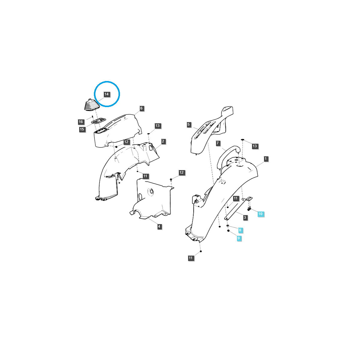 Cache-poussière / Soufflet / TRG870 / Tracteur LS / N° 40348124