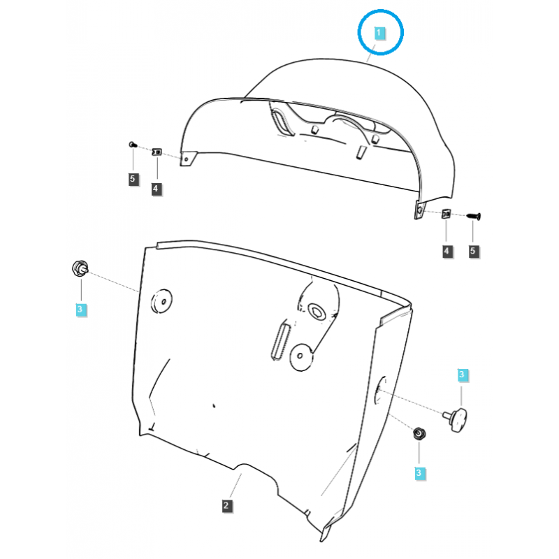 elementy wyposazenia kabiny  - Osłona / owiewka deski rozdzielczej / TRG830 / LS Tractor / nr 40365835