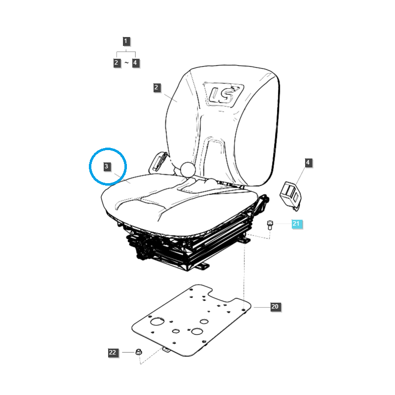 siedzenia - Siedzenie / G850 / LS Tractor / nr 40370531