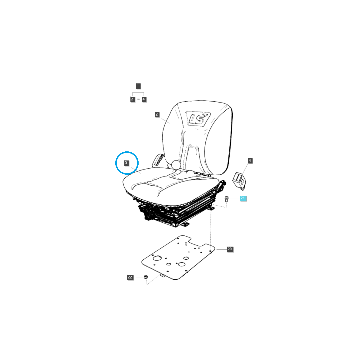 Sitzbank / G850 / Ls Traktor 40370531