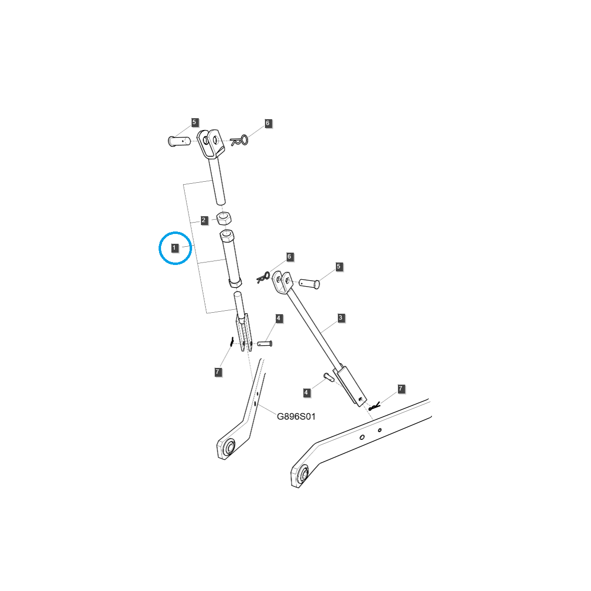 Linkage Arm Hanger right / G896 / LS Tractor 40194142