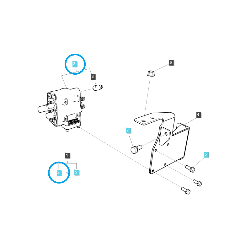 hydraulic distributors - Hydraulic distributor complete / TRG822 / LS Tractor / no. 40430619