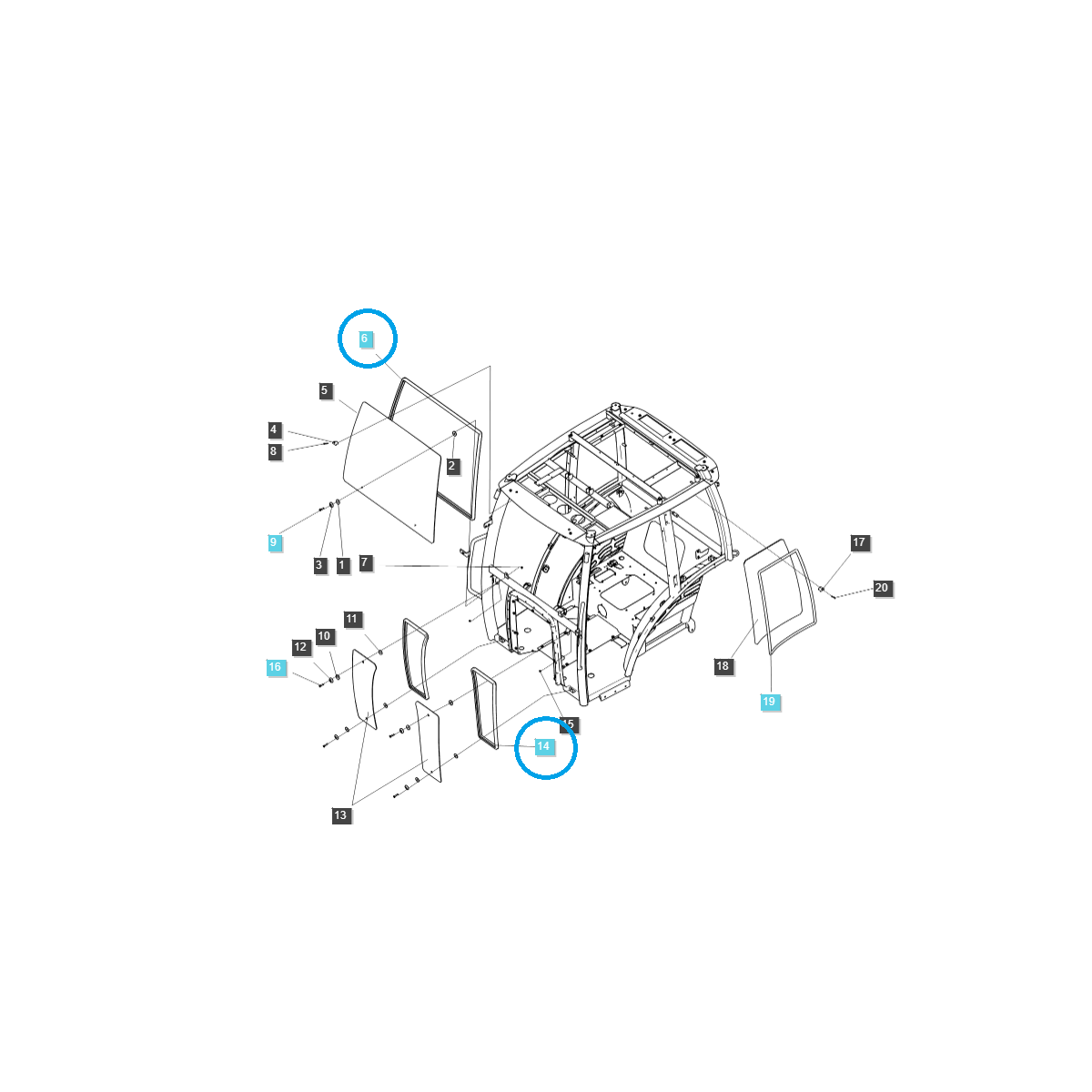 Cab window seal / TRG869 / LS Tractor 40007551