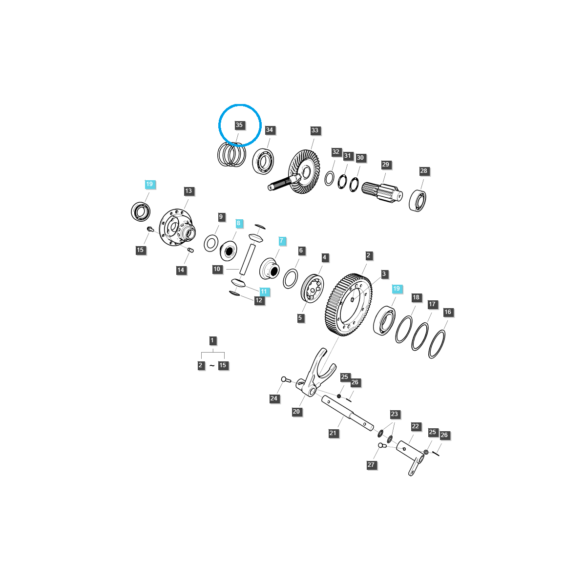 Distanzstück 21 x 13 x 2,5 mm / S363120013 / LS Traktor 40028159