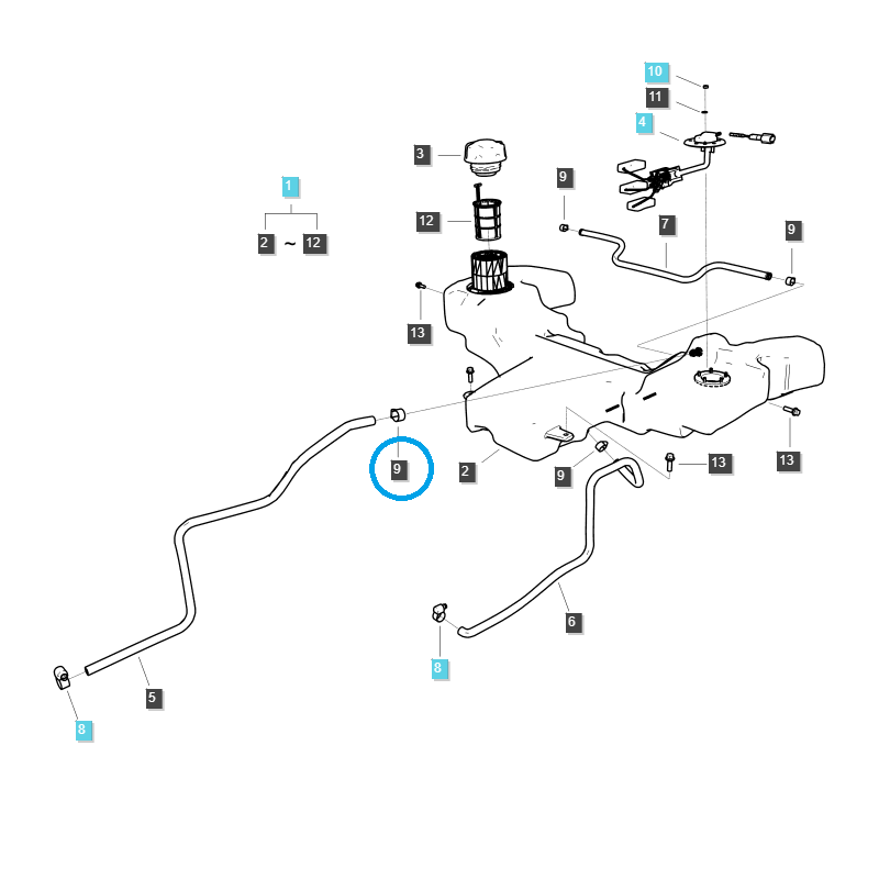 ostatné hydraulický systém - Káblová svorka / TRG970 / LS Traktor / č