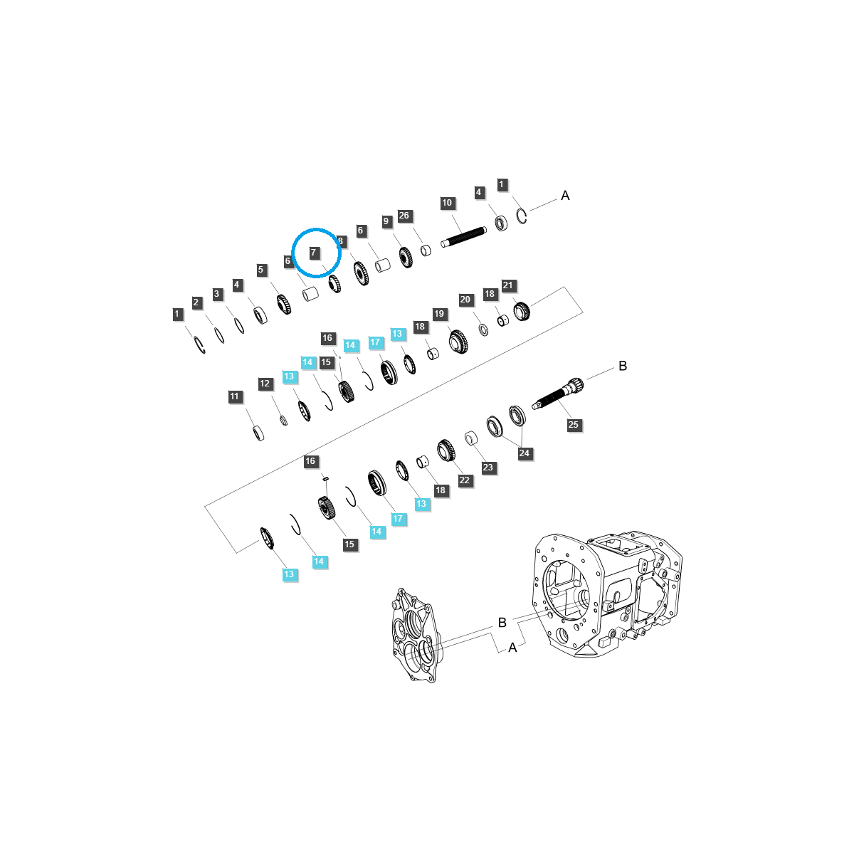 Arbre de transmission principal / TRG281 / Tracteur Ls 40009129