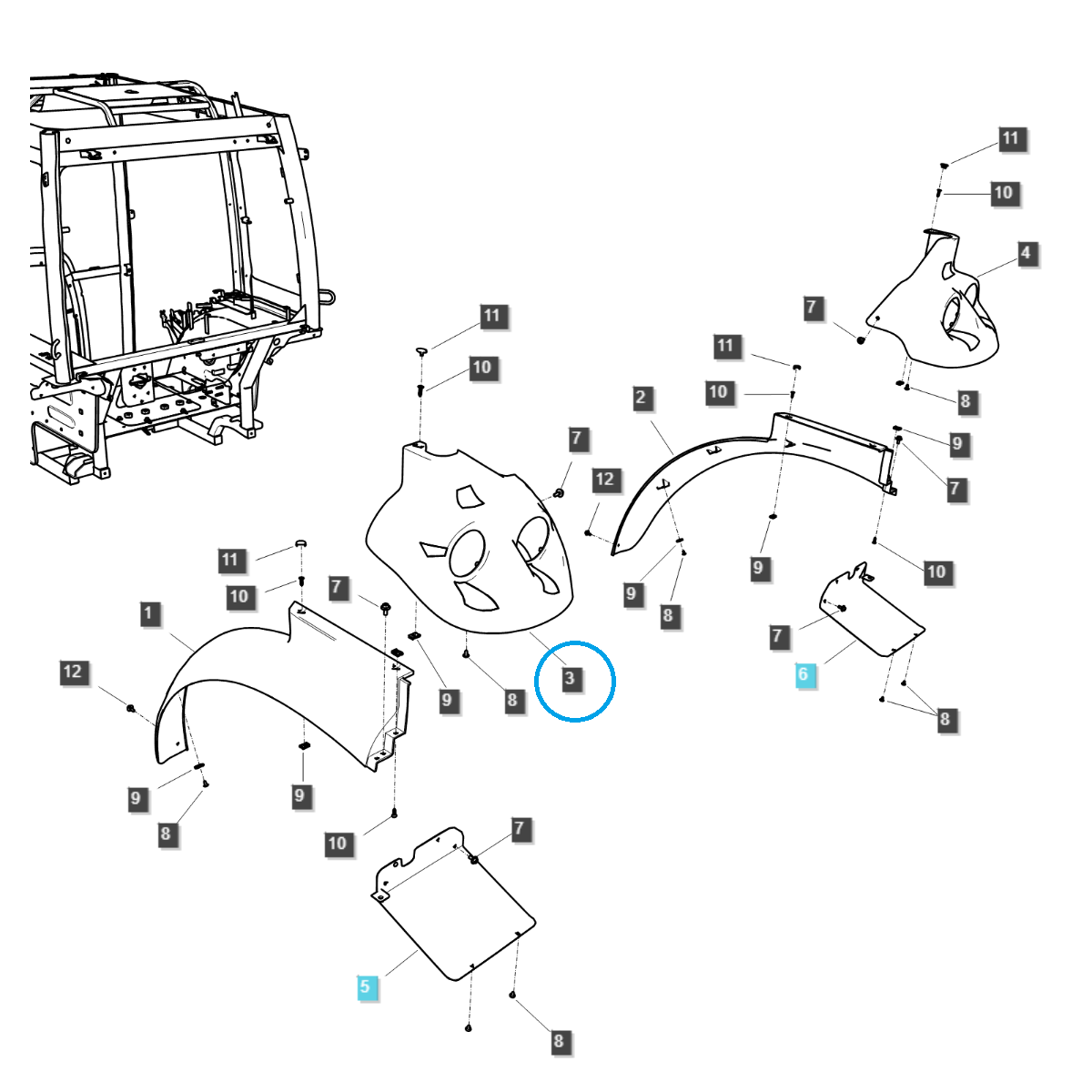 Lewa obudowa tylnych lamp / TRG868 / LS Tractor 40281185