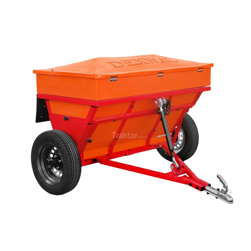 Epandeur semoir TEXAS 60 litres sur attelage avec roues pour jardin