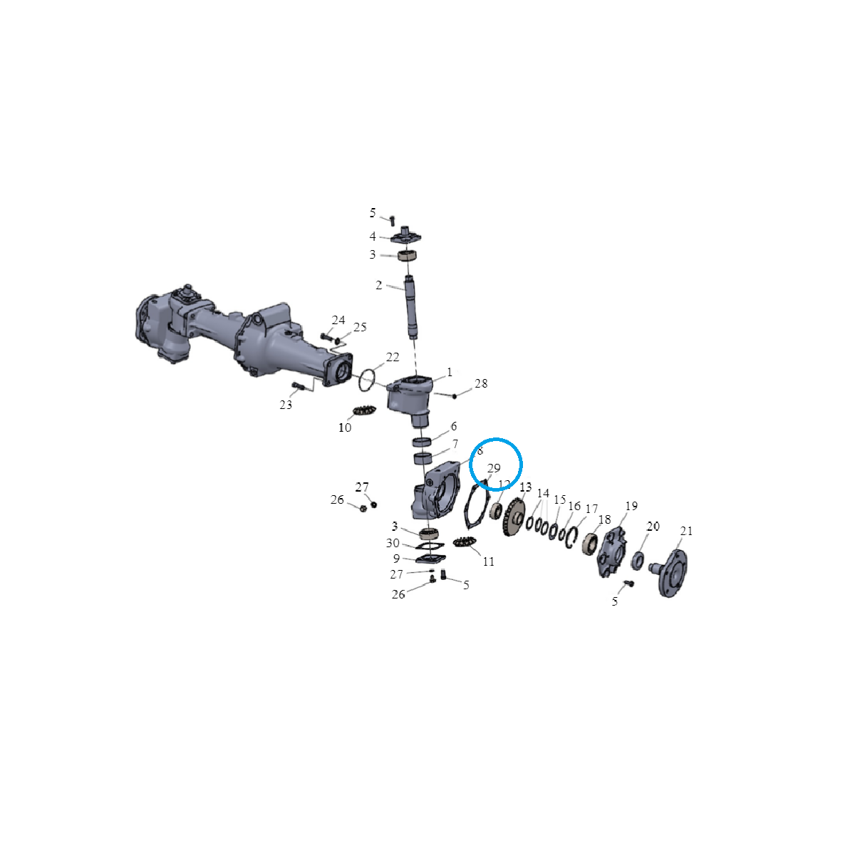 Joint de fusée de direction Mitsubishi VST 180D / 224D / 270D / 927