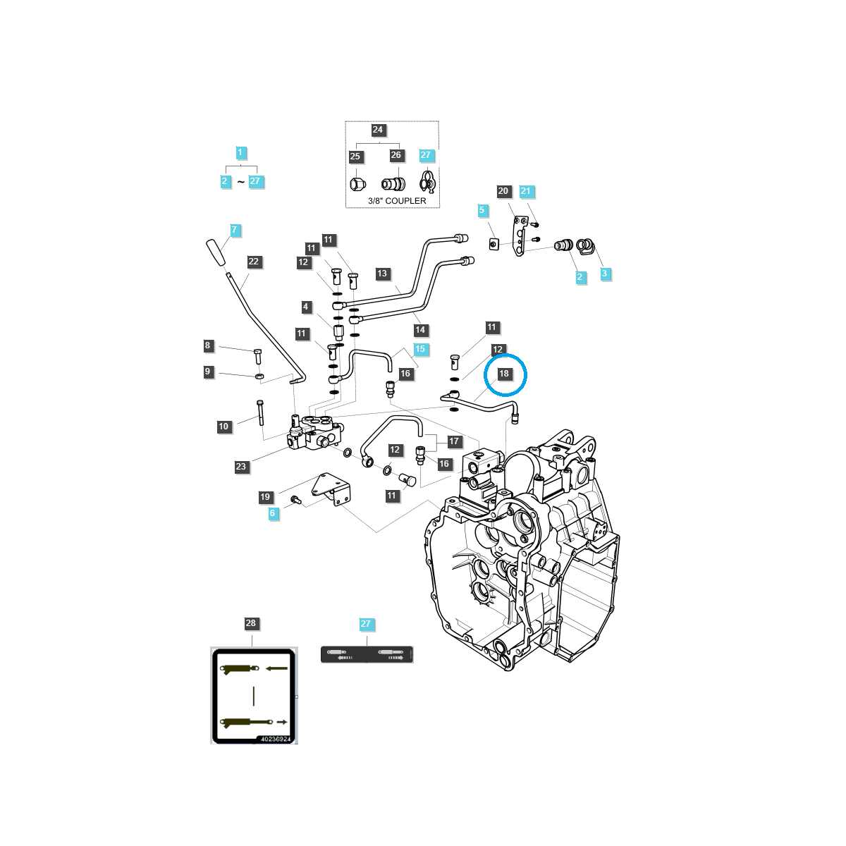 kabely - Hydraulická hadice / TRG827 / Traktor LS / č. 40195216
