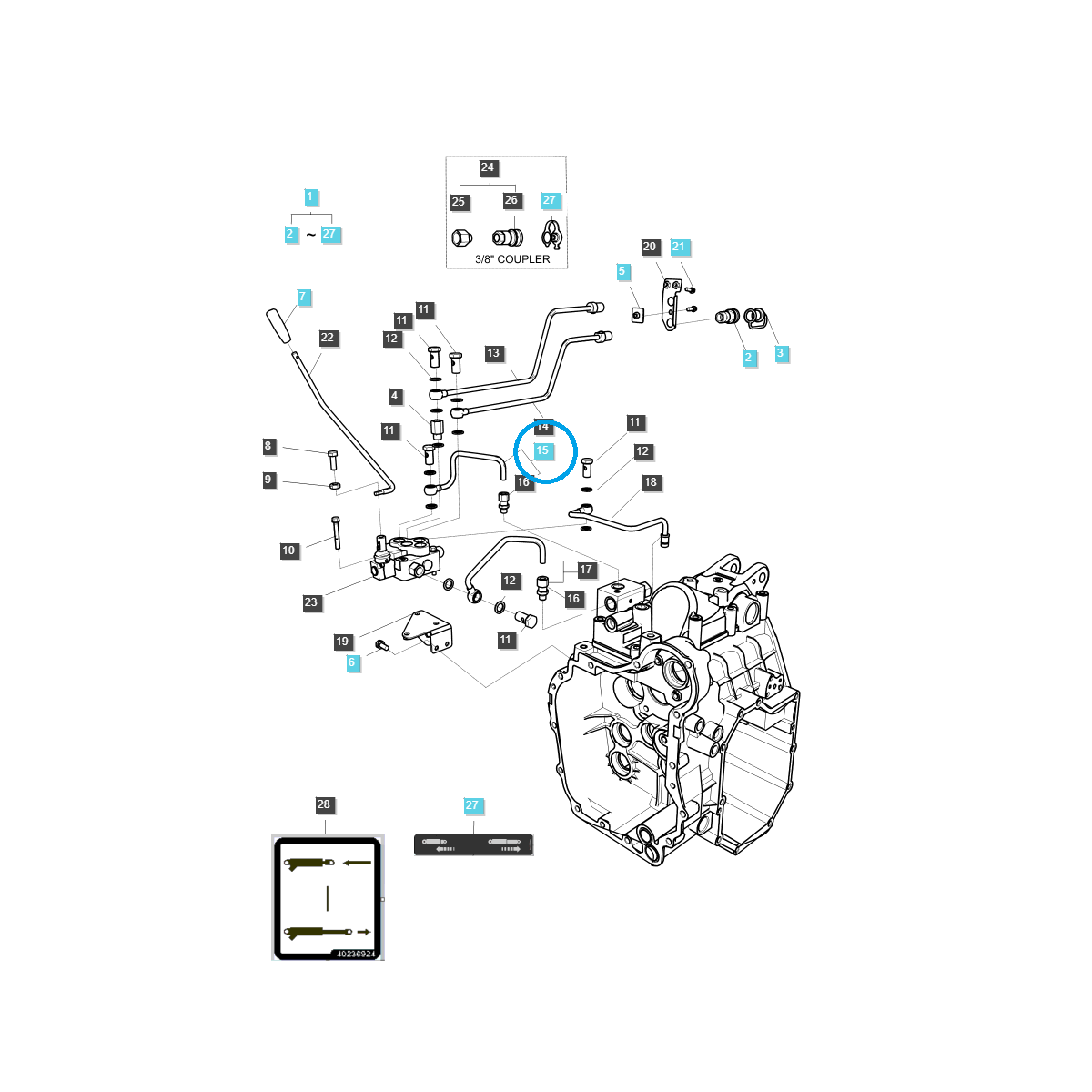 Manguera hidráulica / G827 / Tractor LS / n.º 40195188