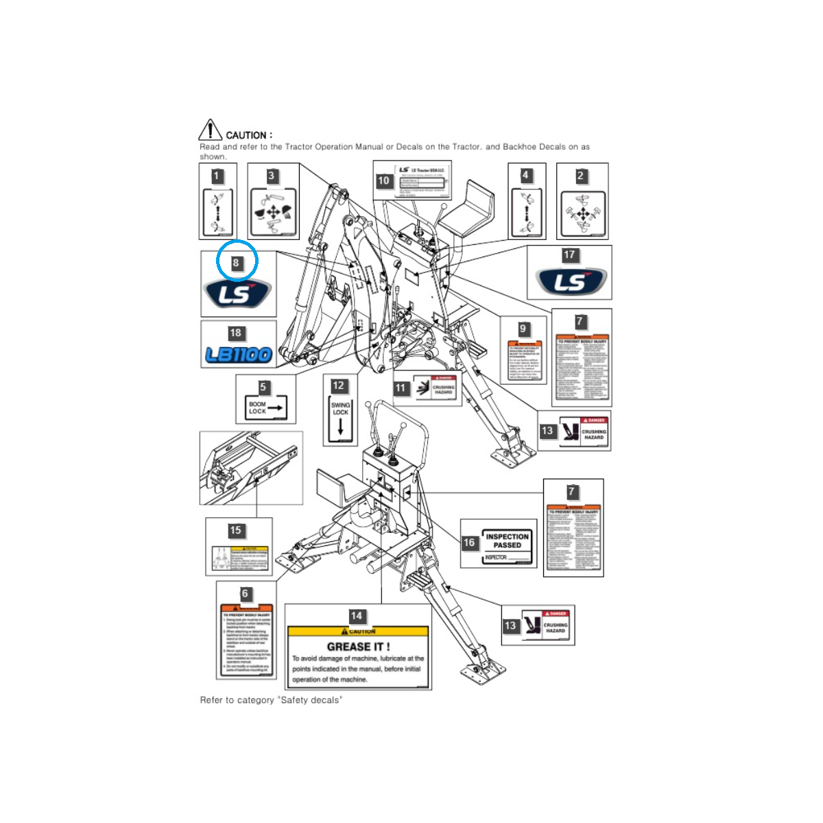 Autocollant logo tracteur LS / Ls 40358878