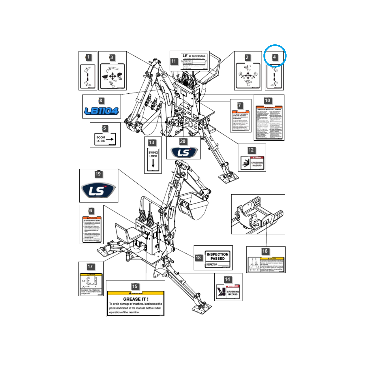 Warnaufkleber / LS Traktor 40358872