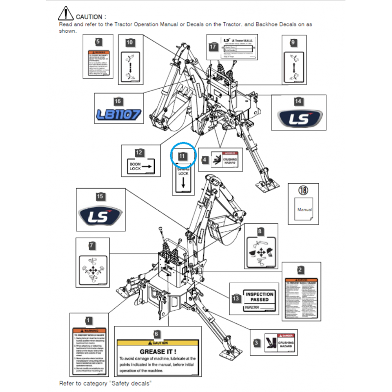naklejki ostrzegawcze - Naklejka ostrzegawcza / LS Tractor 40358874