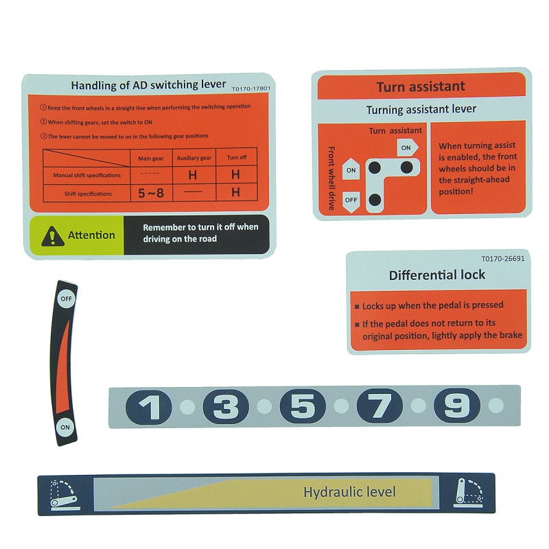 stickers - Kubota Stickers GL19 / GL21 / GL23 / GL25 / GL27 / GL29 / GL32 / GL35 / GL40 / GL43 / GL46 / GL53