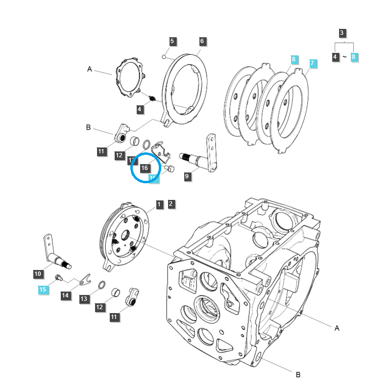 ostatní brzdový systém - Držák ruční brzdy / TRG670 / Traktor LS 40012591