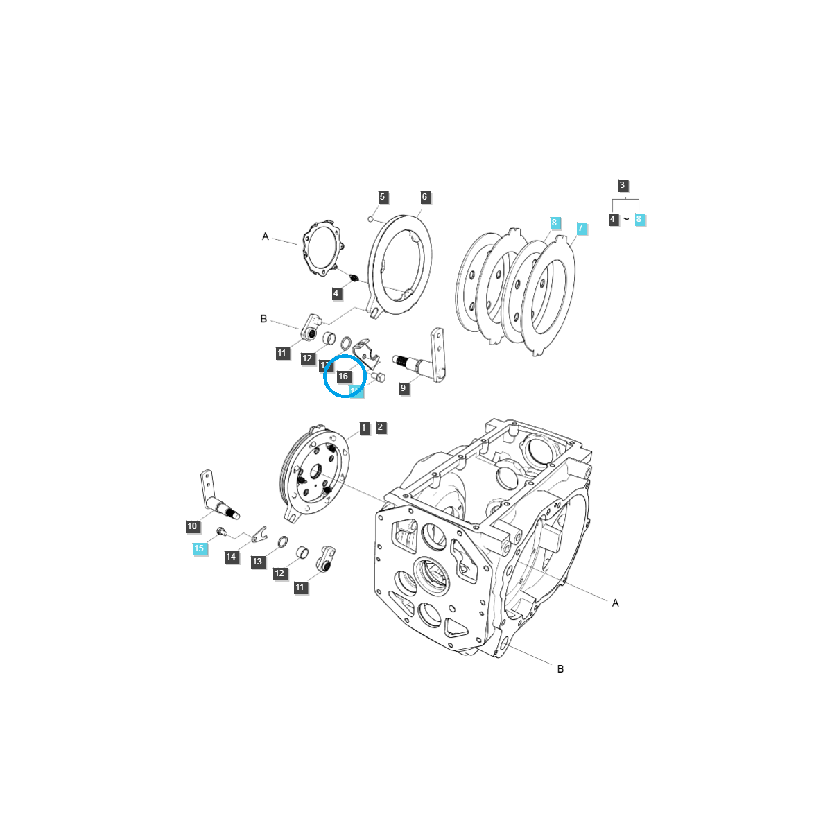 Soporte de freno de mano / Tractor TRG670 / LS 40012591