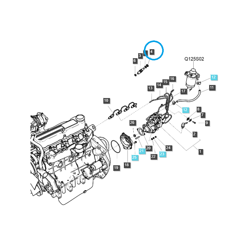 ostatní palivový systém - Matice / EGQ125 / Traktor LS / Č. 40009918